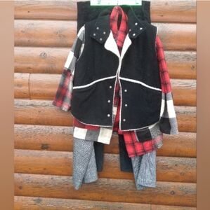 🏁 KarenKane Lifestyles  Flannel Buffalo Plaid SHIRT RED/BLACK/CREAM M/L